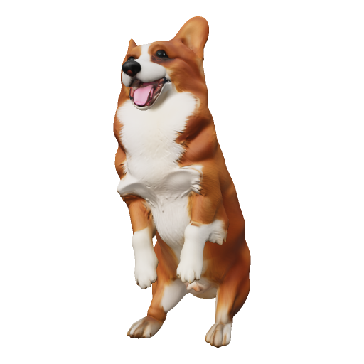 AI preview render of the corgi test model